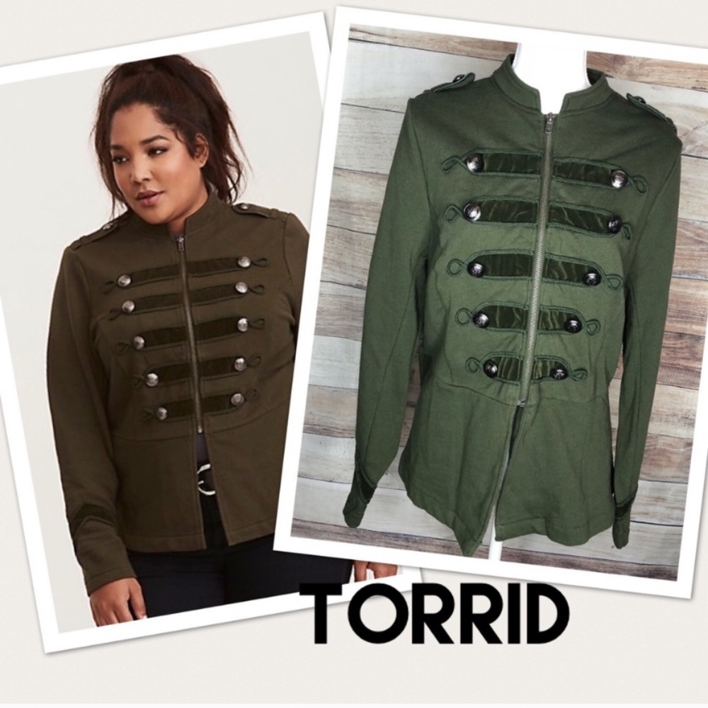Torrid Olive Green Military Jacket 1